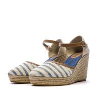 Sandales à talon Bleu rayures Femme Beppi Casual Wedge vue 6