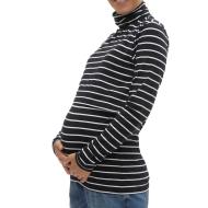 T-Shirt Manches Longues de grossesse Noir/Blanc Femme Mamalicious Ilja June pas cher