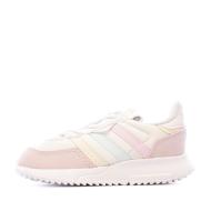 Basket Blanche/Rose Fille Bébé Adidas Retropy F2 El I pas cher