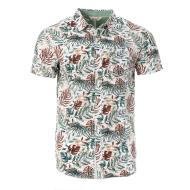 Chemise Blanche/Verte à Motifs Homme RMS26 Feuillages