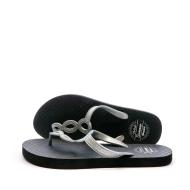 Tongs Noir/Argent Femme Beppi