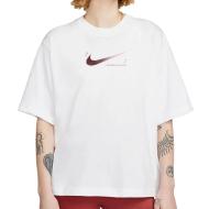 T-shirt Blanc/Rouge Femme Nike Boxy100 pas cher