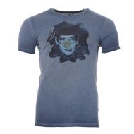 T-shirt Bleu Homme Teddy Smith Transfer pas cher