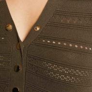 Pull Manches courtes Kaki Femme Morgan ISHI vue 3