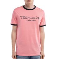 T-Shirt Rose/Noir Homme Teddy Smith Ticlass