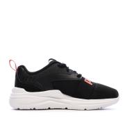 Baskets Noires/Blanches/Fushia Fille Puma Soft Wired 2 vue 2