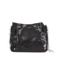 Sac à main Noir croco Femme Manoukian Shilo pas cher