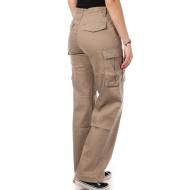 Pantalon Taupe Femme Monday Premium Cargo vue 2