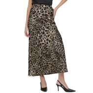 Jupe Longue Marron Léopard Femme Only Chigo pas cher