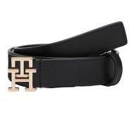 Ceinture Noir/Doré Femme Tommy Hilfiger Logo 2.5