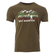 T-shirt Kaki/Blanc Homme Best Mountain 2002