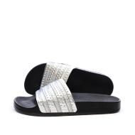 Claquettes Noires/Argent Femme Adidas Adilette pas cher