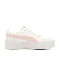Baskets Blanches/Rose Fille Puma Carina vue 2