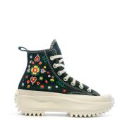 Baskets Noir Femme Converse Run Star Fleurs vue 2