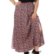 Jupe Longues Imprimé Noir/Rose Femme Vero CURVE Moda Measy