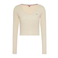 T-shirt Manches Longues Beige Femme Tommy Hilfiger Essent pas cher