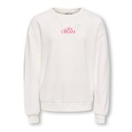 Sweat Blanc/Rose Kids ONLY Kogphilea pas cher