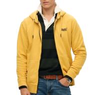 Sweat Zippé Jaune Homme Superdry Essential Washed Ziphood pas cher