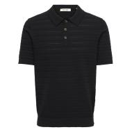 Polo Noir Homme Only & Sons Onstano Life pas cher