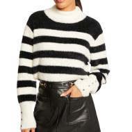 Pull à rayures Noir/Blanc Femme Morgan Mchoupi pas cher