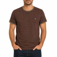 T-Shirt Marron Homme RMS26 Rayures pas cher