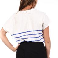 Blaues Damen-T-Shirt „Tema Stripes Be Alive“ Ansicht 2