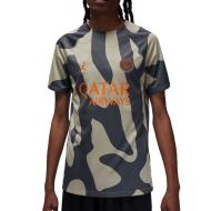 PSG Maillot Prématch Gris/Beige Homme Nike Jordan 2023/2024 pas cher