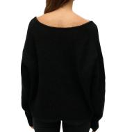 Pull Noir Femme Superdry Oversized vue 2