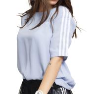 T-shirt Bleu Femme Adidas 3 Stripes