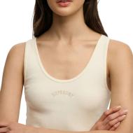 Débardeur Beige Femme Superdry Logo Scoop vue 2