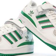 Baskets Blanches/Vertes Femme Adidas Forum Low vue 7