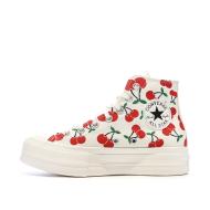 Baskets Ecru et Cerises Femme Converse Chuck Taylor All Star Lift pas cher