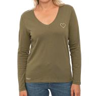 T-shirt manches longues Kaki Femme Only Faye