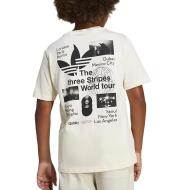 T-Shirt Blanc Garçon Adidas JD1279 vue 2