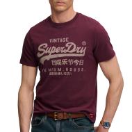 T-Shirt Bordeaux/Beige Homme Superdry Classic