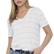 T-Shirt Blanc/Bleu Clair Femme JDY Eve