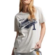 T-shirt Écru/Gris Femme Superdry Script Style