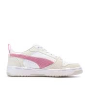 Baskets Ecru/Rose Fille Puma Rebound V6 Lo Cord vue 2