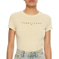 T-shirt Beige Femme Tommy Hilfiger Linear