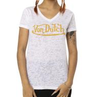 T-shirt Blanc Femme Von Dutch Classic pas cher