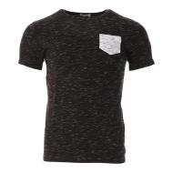 T-shirt Noir Chiné Homme Paname Brothers pas cher