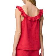 Top Rouge Femme Pieces Astina vue 2