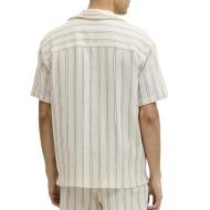 Chemise Rayure Écru/Taupe Homme Jack & Jones Stripe Resort vue 2