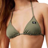 Haut de maillot de bain Kaki Femme Calvin Klein Jeans Triangle pas cher