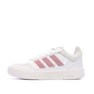 Baskets Blanc/Rose Enfant Adidas Tensaur pas cher