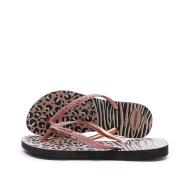 Tongs Noir/Rose Havaianas Slim Animal Infradito pas cher