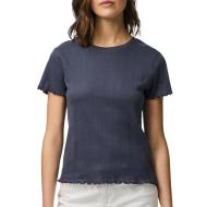 T-Shirt Marine Femme Pieces Marie pas cher