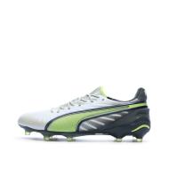 Chaussures de Foot Blanches/Noires/Vertes Homme Puma King Ultimate FG/AG pas cher
