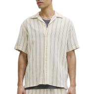 Chemise Rayure Écru/Taupe Homme Jack & Jones Stripe Resort