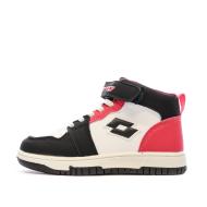 Baskets Blanche/Noir/Rose Garçon Lotto Ravenne